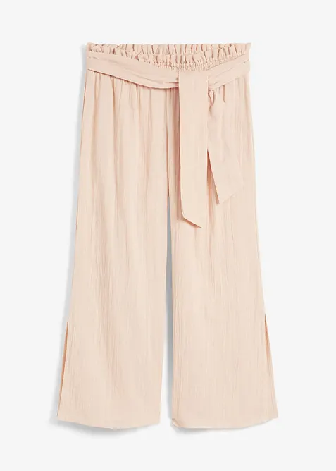 Pantalon de plage en gaze de coton, longueur 3/4, bonprix