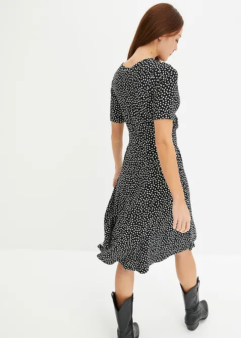 Robe en jersey imprim&eacute; avec drap&eacute;, bonprix