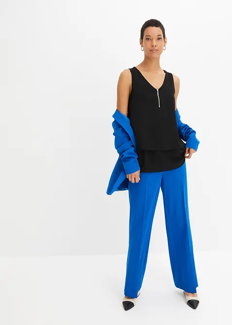 Top en viscose à encolure zippée, bonprix