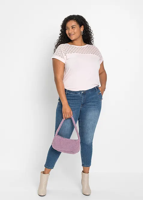 T-shirt &agrave; dentelle, bonprix