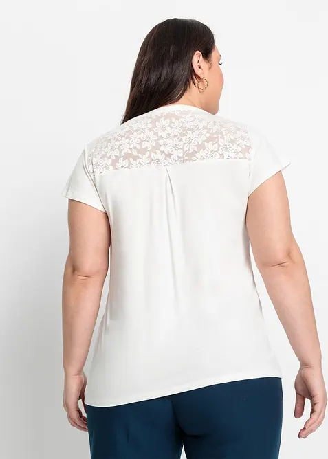 T-shirt col tunisien en viscose extensible, bonprix