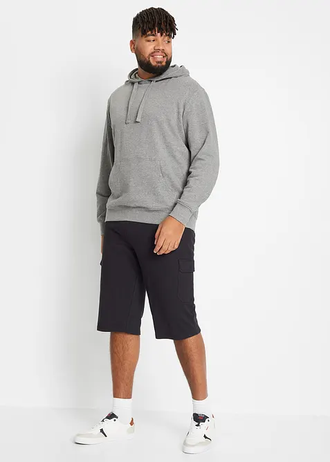 Bermuda cargo long en sweat 100% coton, regular, bonprix