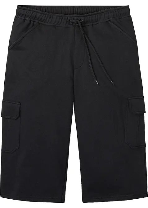 Bermuda cargo long en molleton 100% coton, Regular, bonprix