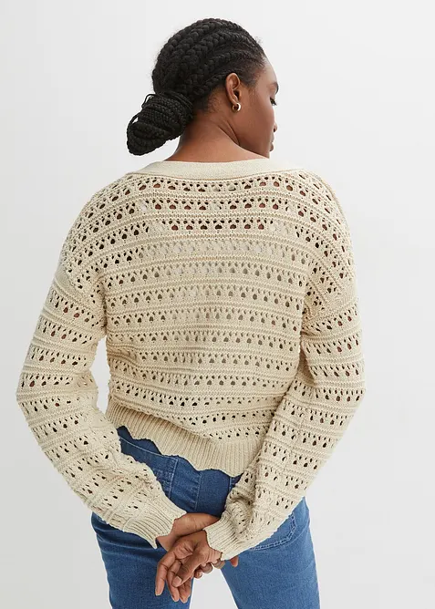 Cardigan ajouré 100% coton, bonprix
