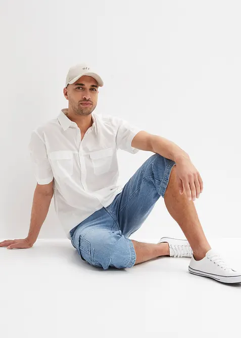 Jean cargo extensible longueur 3/4, coupe droite regular, bonprix