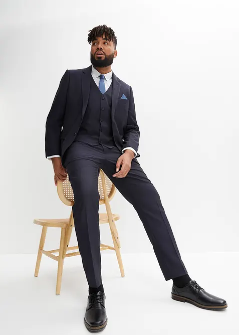 Costume slim 4 pièces avec gilet et cravate, bonprix