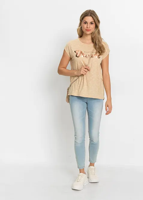 T-shirt long en viscose mélangée, bonprix