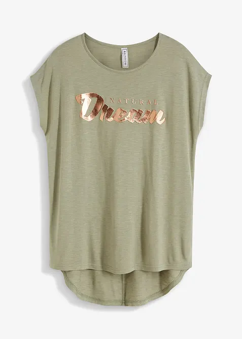 T-shirt long en viscose mélangée, bonprix