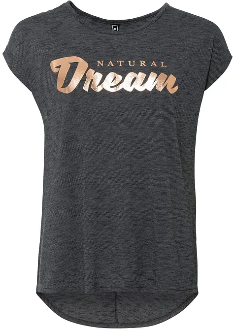 T-shirt long en viscose m&eacute;lang&eacute;e, bonprix