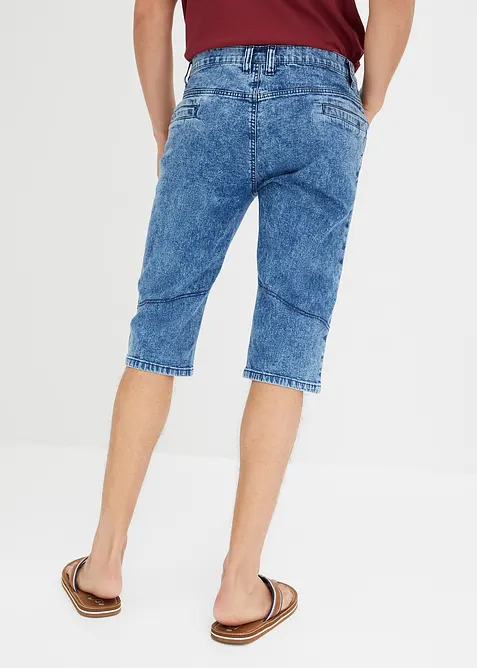 Bermuda long et l&eacute;ger en jean extensible, Regular, bonprix