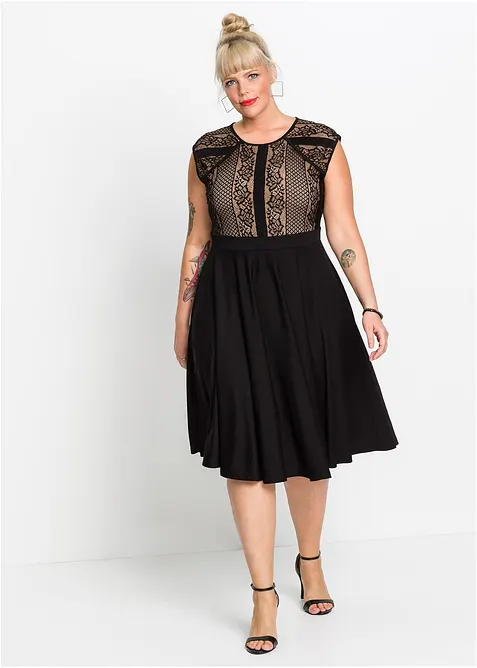 Robe midi à dentelle, bonprix