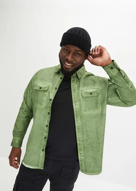 Chemise aspect délavé, 100% coton, bonprix