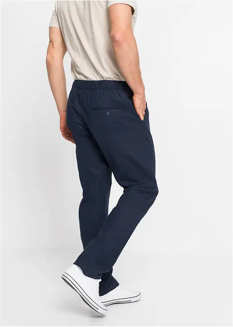 Pantalon droit taille élastiquée en lin majoritaire, Regular, bonprix