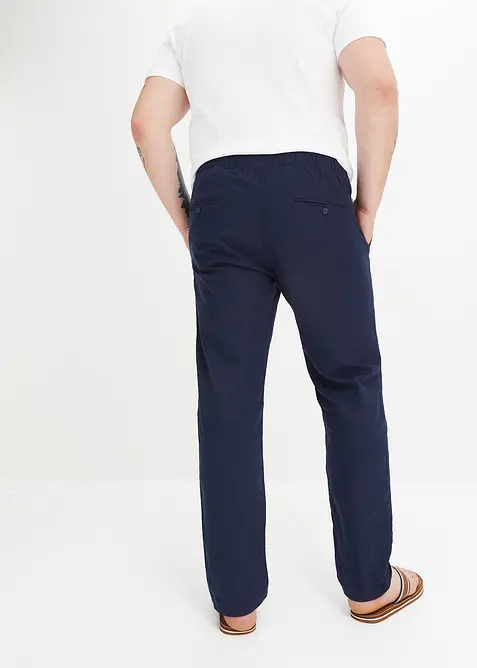 Pantalon droit taille élastiquée en lin majoritaire, Regular, bonprix
