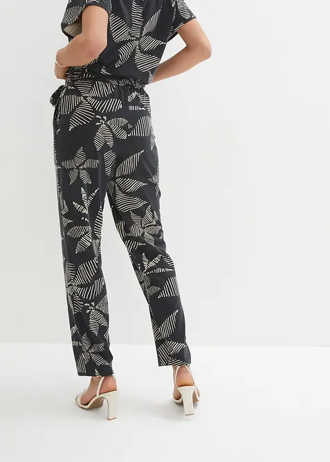Pantalon taille élastiquée avec lien à nouer, bonprix