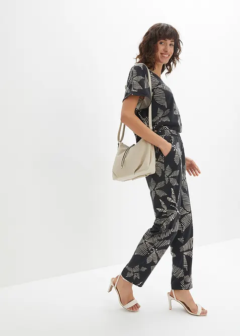 Pantalon taille élastiquée avec lien à nouer, bonprix