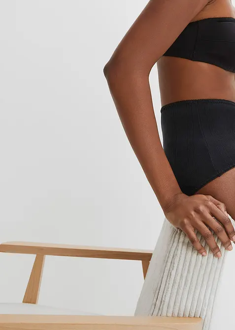 Lot de 4 slips taille haute en coton l&eacute;ger, bonprix