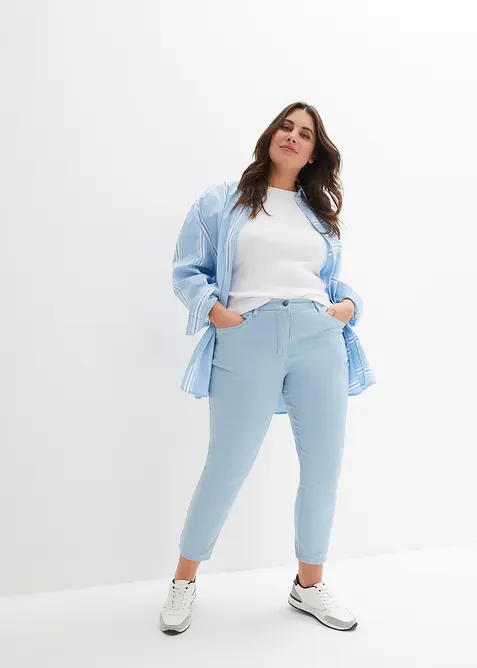 Pantalon twill raccourci look used, bonprix