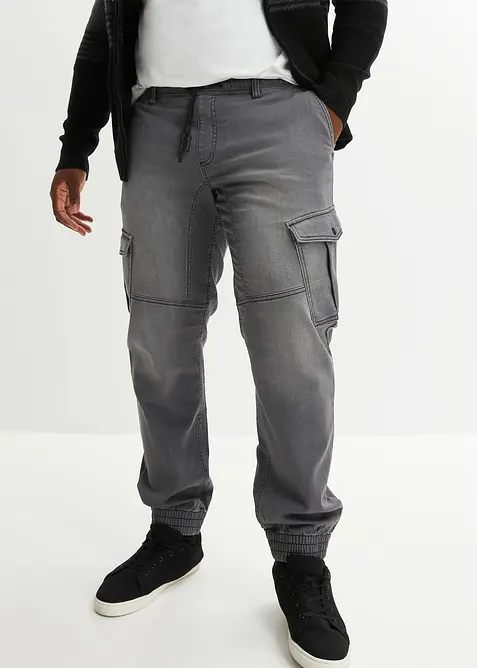 Jean jogger droit avec poches cargo, Regular, bonprix