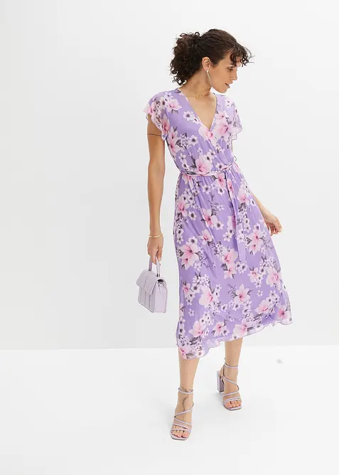 Robe midi imprim&eacute;e en mesh, bonprix