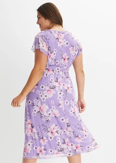 Robe midi imprim&eacute;e en mesh, bonprix