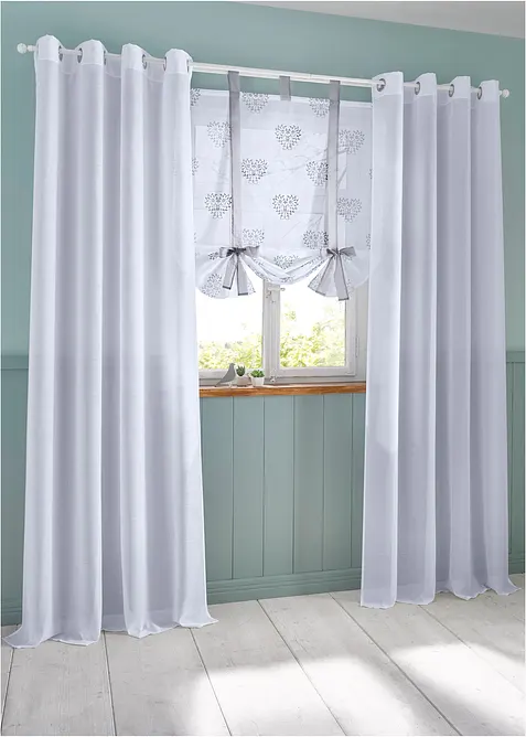 Voilage à nouer imprimé cœur, bonprix