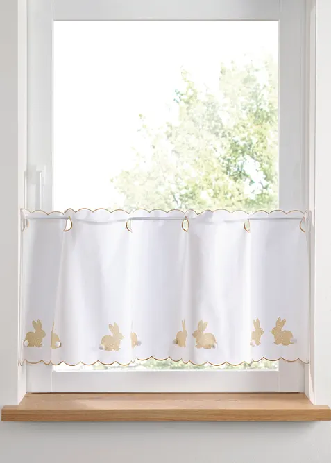 Brise-bise coton motif lapins, bonprix