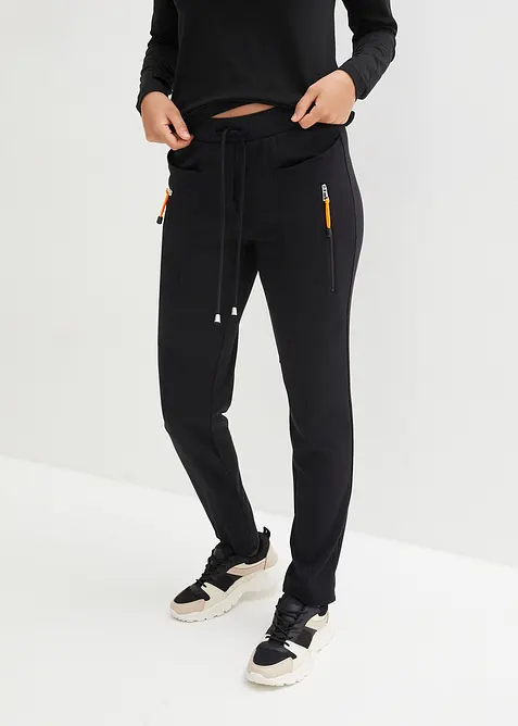 Pantalon à taille élastiquée en Punto di Roma confortable, bonprix