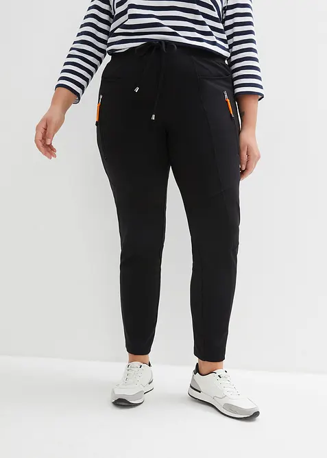 Pantalon à taille élastiquée en Punto di Roma confortable, bonprix