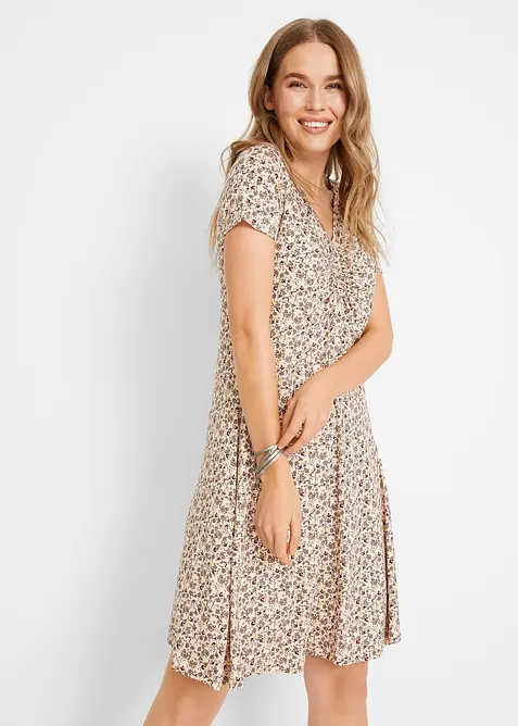 Robe en jersey longueur genou en viscose mélangée, bonprix