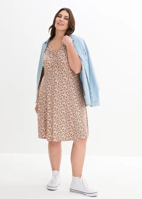 Robe en jersey longueur genou en viscose mélangée, bonprix