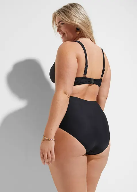 Bas de bikini taille haute sculptant à fronces, maintien léger, bonprix
