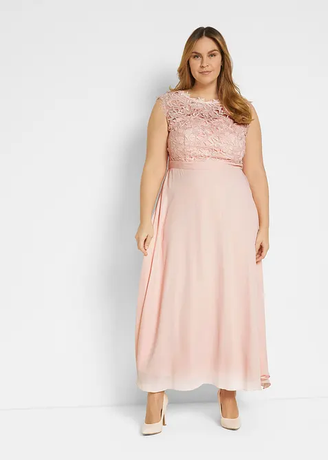 Robe longue avec dentelle, bonprix