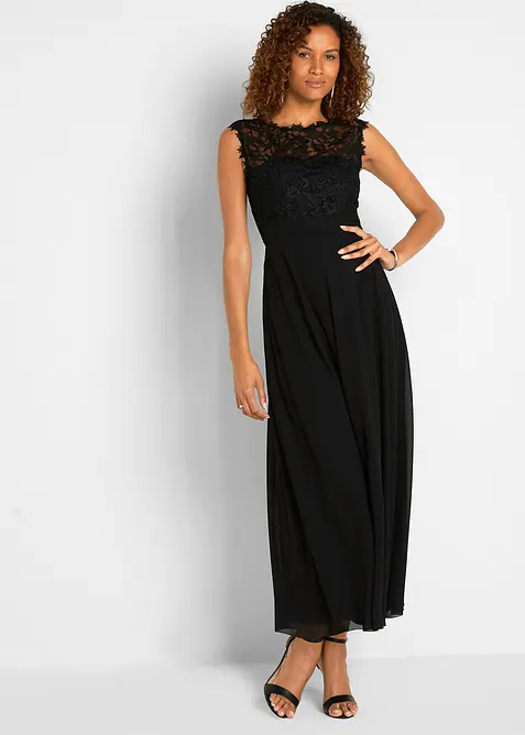 Robe longue avec dentelle, bonprix