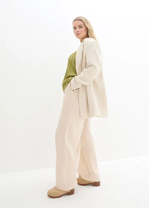 Blazer long en lin et viscose, bonprix