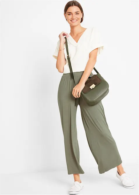 Pantalon 7/8 fluide en jersey viscose, bonprix