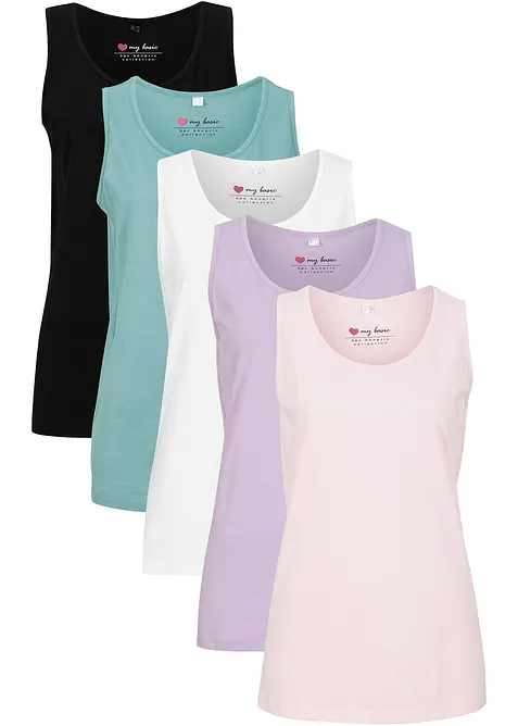 Lot de 5 d&eacute;bardeurs longs 100% coton, bonprix