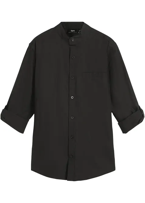 Chemise avec manches &agrave; retrousser, 100% coton, bonprix