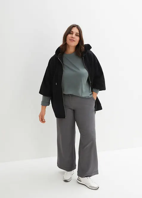 Sweat zipp&eacute; cape en coton, bonprix