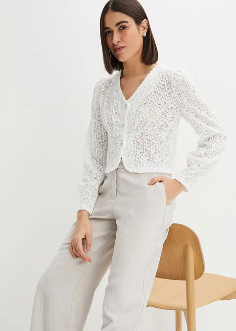 Gilet en maille avec boutons décoratifs, bonprix