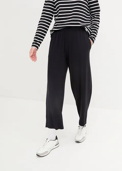 Lot de 2 pantalons 7/8 en jersey à taille haute, bonprix