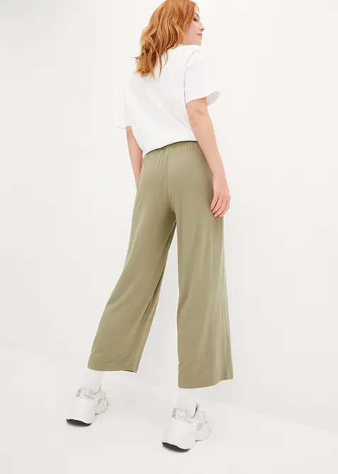 Lot de 2 pantalons 7/8 en jersey &agrave; taille haute, bonprix