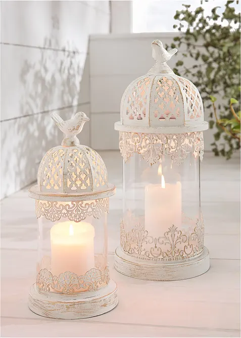 Lanternes de jardin en verre (ens. 2 pces), bonprix