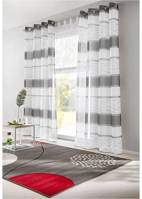 Store bateau transparent avec broderies, bonprix