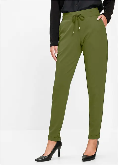 Pantalon jogger en viscose m&eacute;lang&eacute;e, bonprix