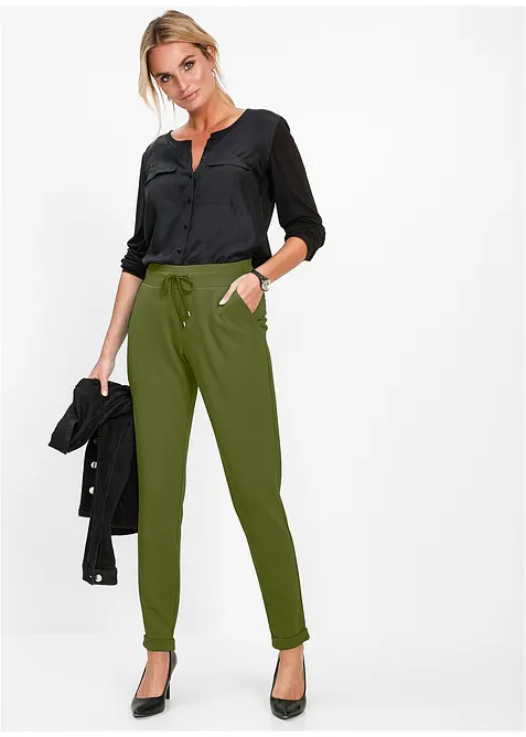 Pantalon jogger en viscose m&eacute;lang&eacute;e, bonprix