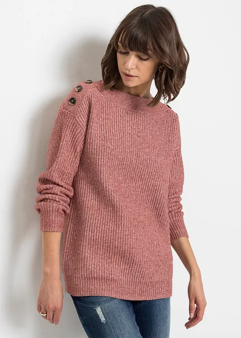 Pull oversize &agrave; boutons, bonprix