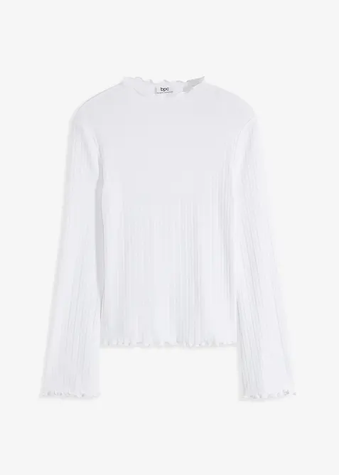 T-shirt côtelé manches longues, bonprix