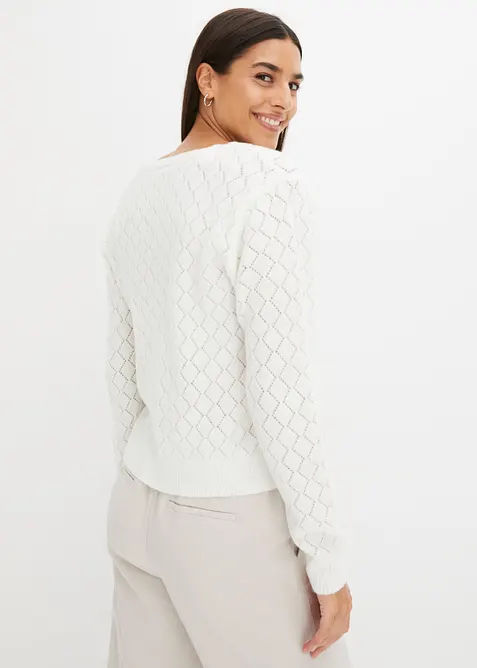 Pull en maille ajourée, bonprix