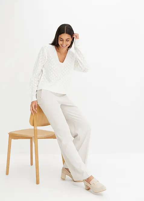 Pull en maille ajourée, bonprix